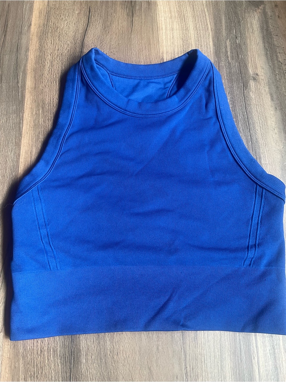 DSG Cobalt Ribbed High-Neck Crop Tank